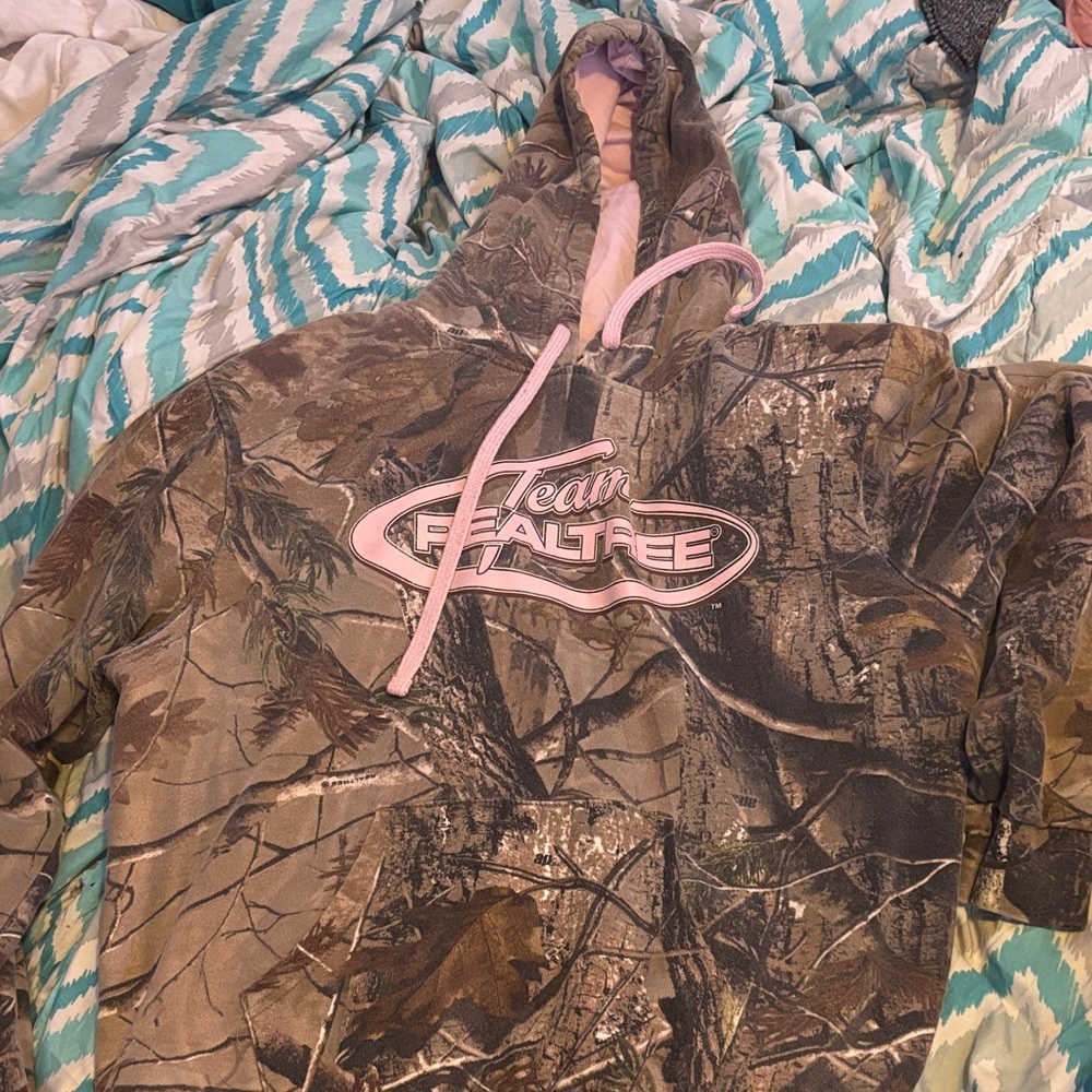 Realtree Camouflage Hoodie with Pink Highlights